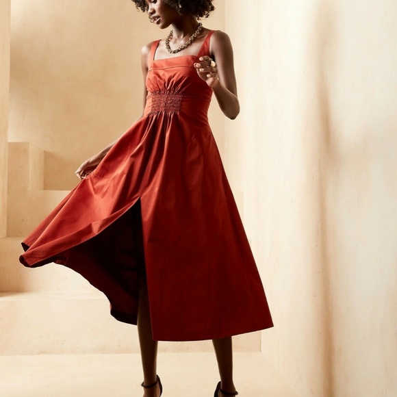 Banana Republic  x Harbison Dresses & Skirts - NEW WITH TAGS Banana Republic x Harbison Rust Colored Midi Sleeveless Dress